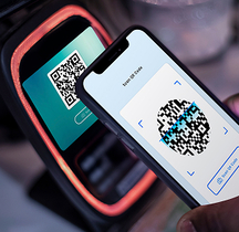 qr code on phone screen